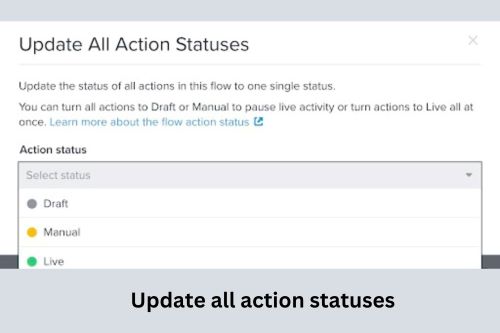 Flow action status